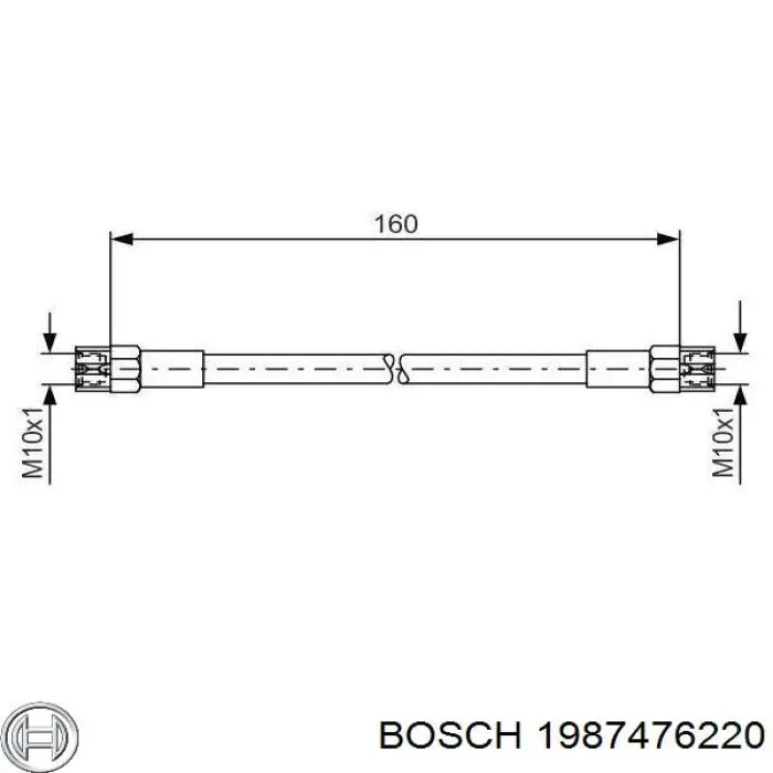 1987476220 Bosch шланг гальмівний задній