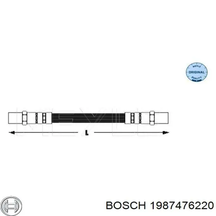 Шланг гальмівний задній Bosch 1987476220 ціна, від 5.02 USD