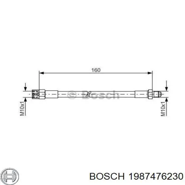 Купити 1987476230 Bosch Шланг гальмівний задній