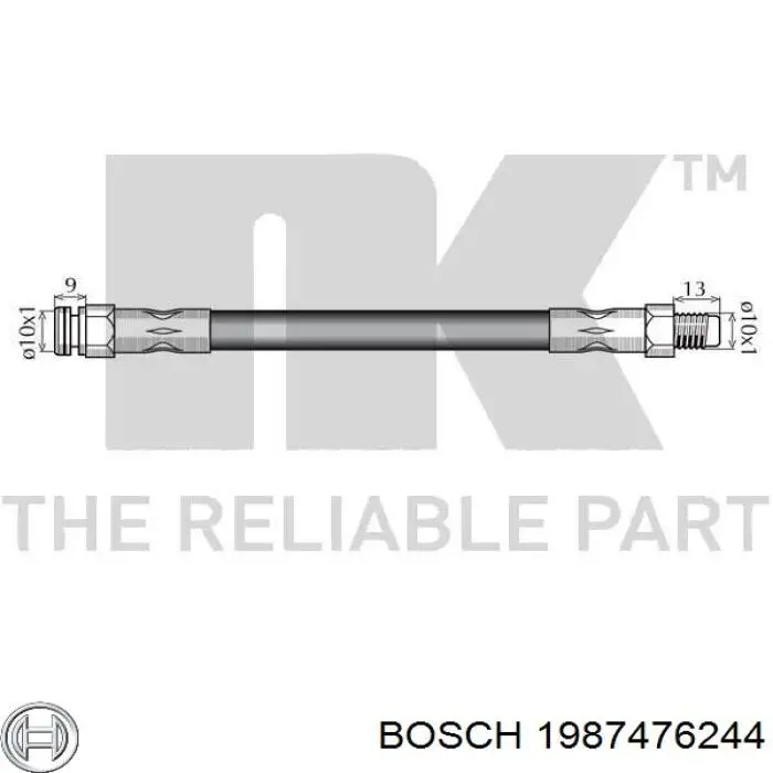 1987476244 Bosch шланг гальмівний задній