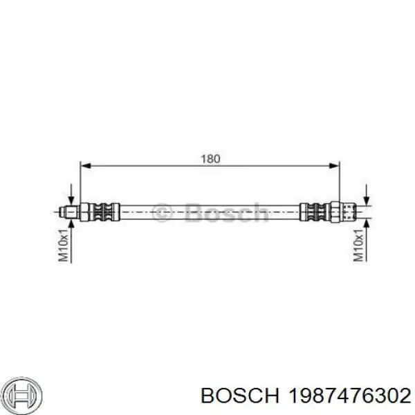 Шланг гальмівний задній 1987476302 Bosch