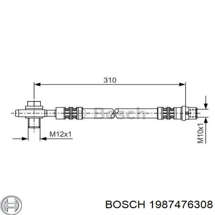 Шланг гальмівний задній Bosch 1987476308 ціна, від 10.98 USD