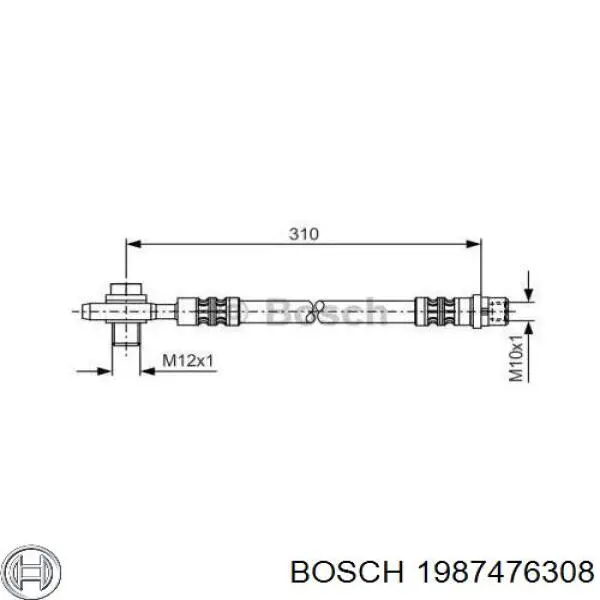 1987476308 Bosch шланг гальмівний задній