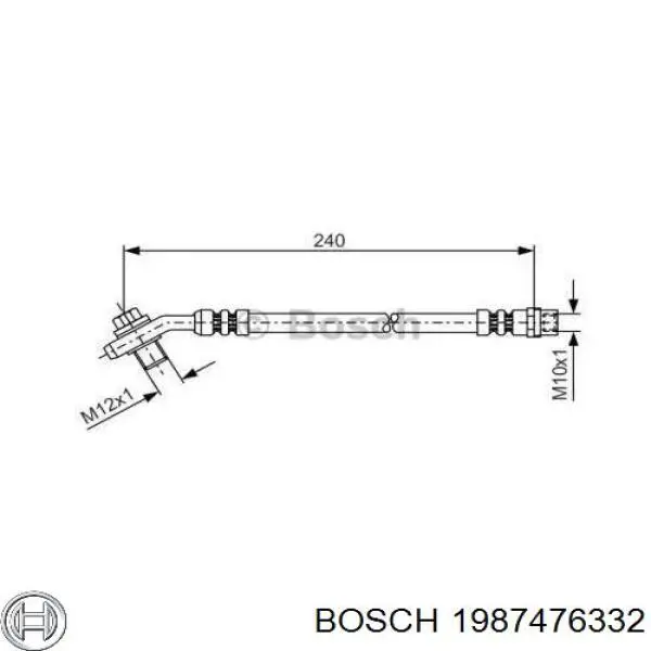 Шланг гальмівний задній 1987476332 Bosch