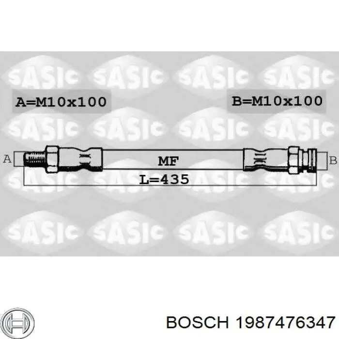 Купити 1987476347 Bosch Шланг гальмівний задній