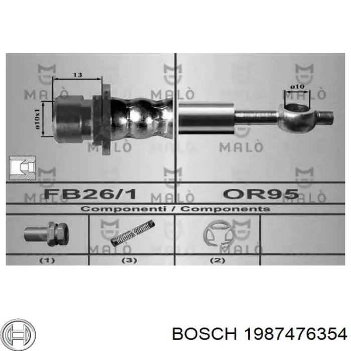 Шланг гальмівний передній Bosch 1987476354