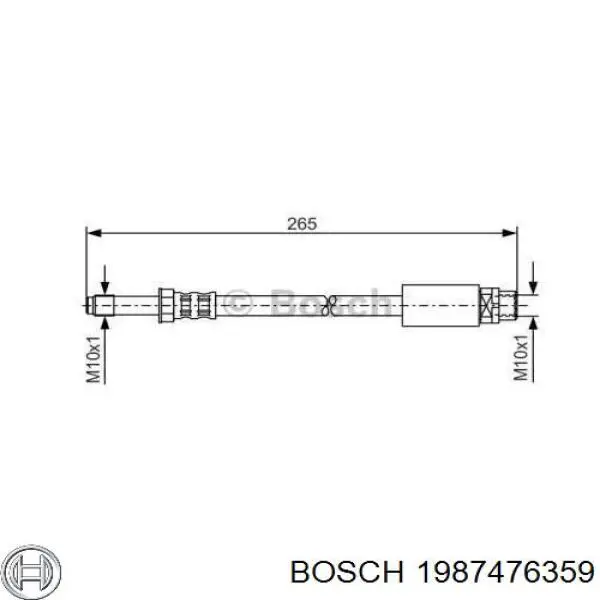 Шланг гальмівний задній 1987476359 Bosch