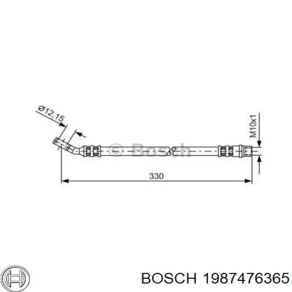 1987476365 Bosch Шланг гальмівний задній