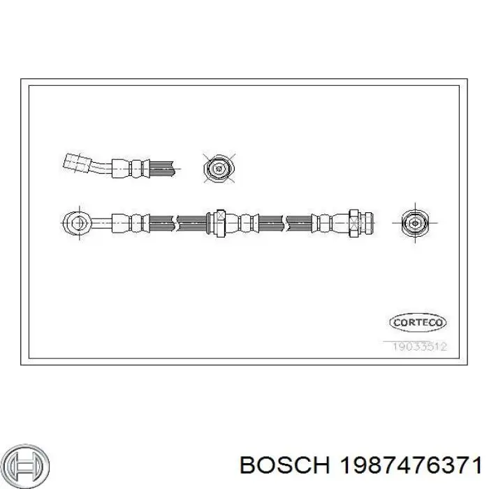 1987476371 Bosch шланг гальмівний передній, правий