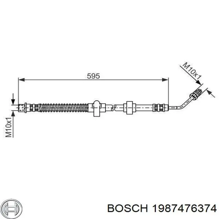 Шланг гальмівний задній, правий Bosch 1987476374 ціна, від 20.30 USD