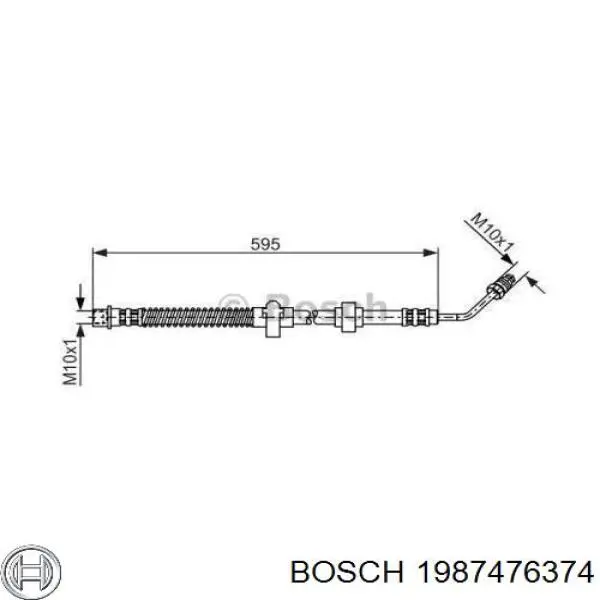 1987476374 Bosch шланг гальмівний задній, правий