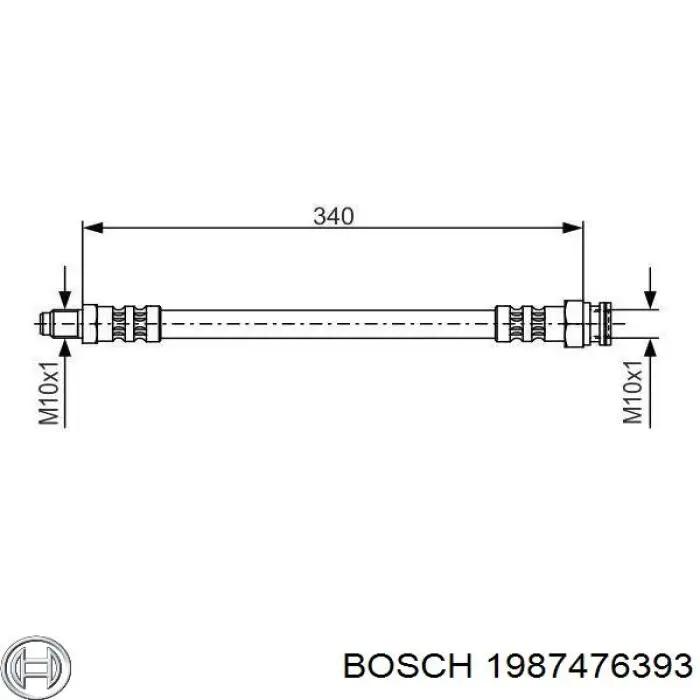 1987476393 Bosch шланг гальмівний передній