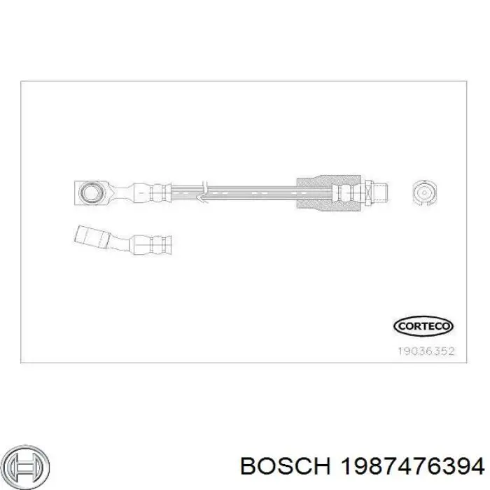 Шланг гальмівний передній 1987476394 Bosch