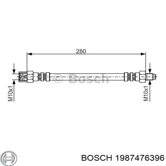 1987476396 Bosch шланг гальмівний задній