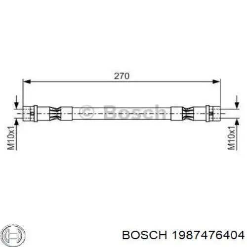1987476404 Bosch Гнучка гальмівна трубка передня