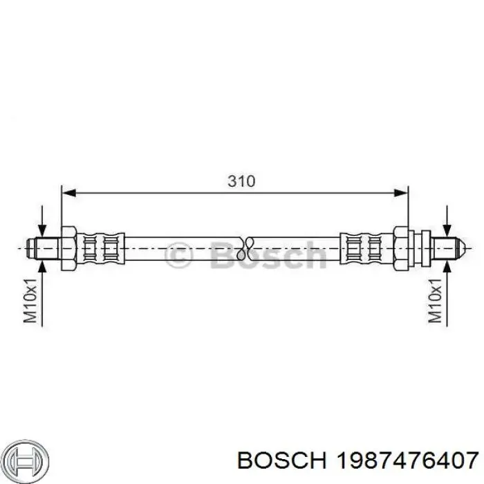Шланг гальмівний передній Bosch 1987476407 ціна, від 3.77 USD