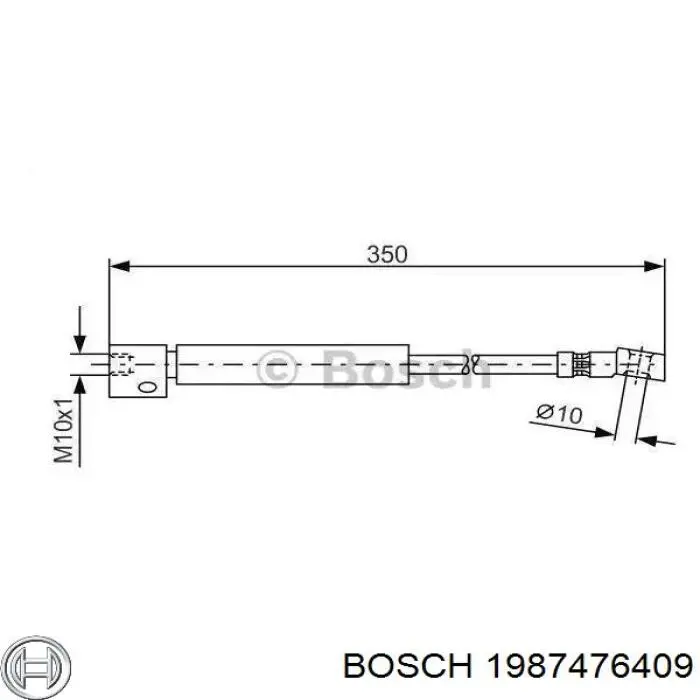 Шланг гальмівний передній, лівий Bosch 1987476409 ціна, від 9.60 USD