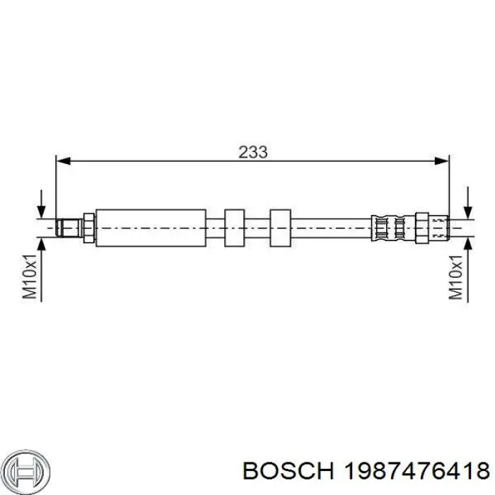 Купити 1987476418 Bosch Шланг гальмівний задній