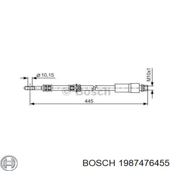 1987476455 Bosch Гнучка гальмівна трубка передня