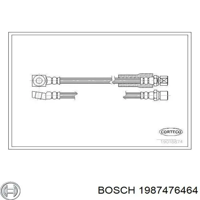 1987476464 Bosch Гнучка гальмівна трубка передня