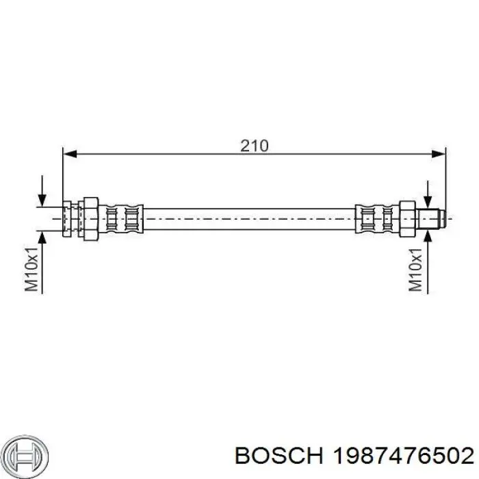 1987476502 Bosch шланг гальмівний передній