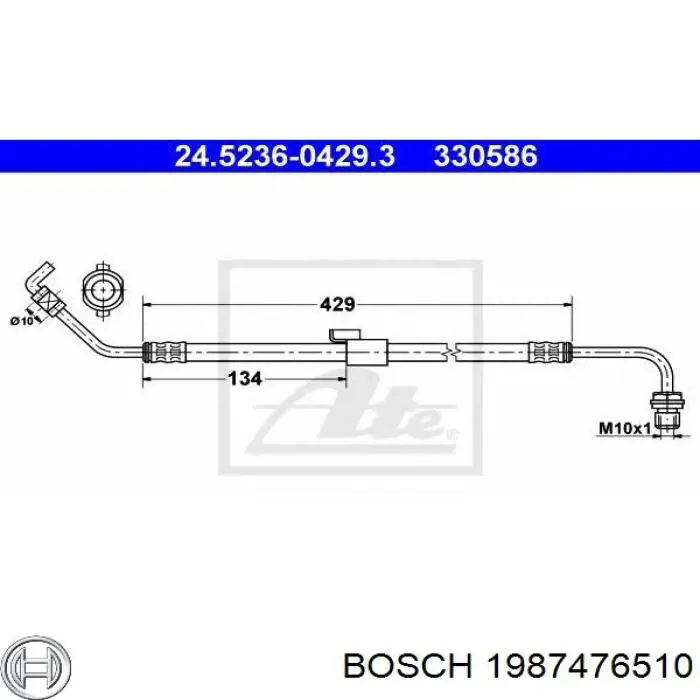 1987476510 Bosch Гальмівний шланг
