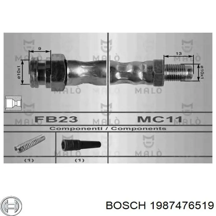 Гальмівні шланги передні 1987476519 Bosch