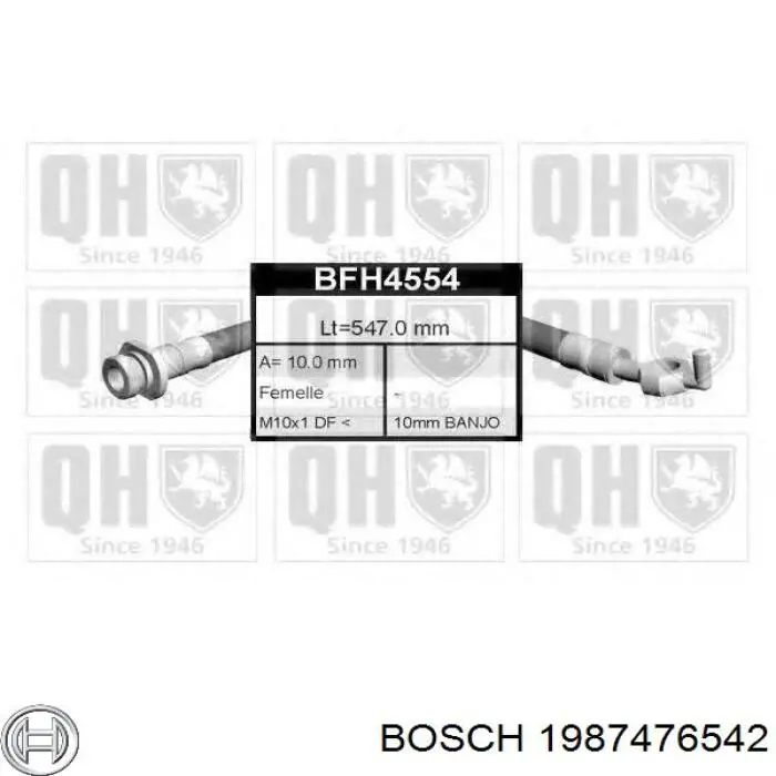 1987476542 Bosch шланг гальмівний передній