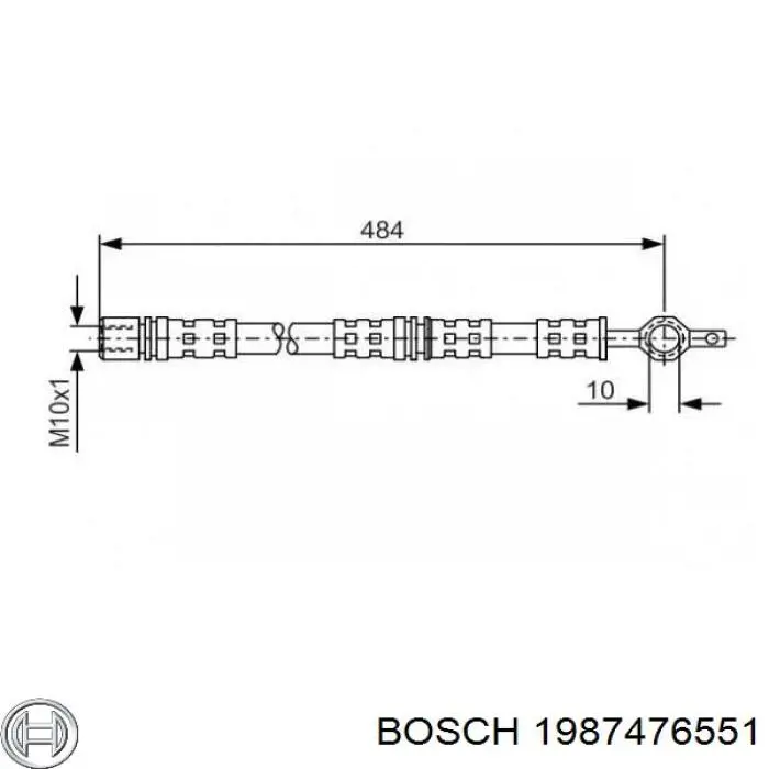1987476551 Bosch Шланг гальмівний передній, лівий