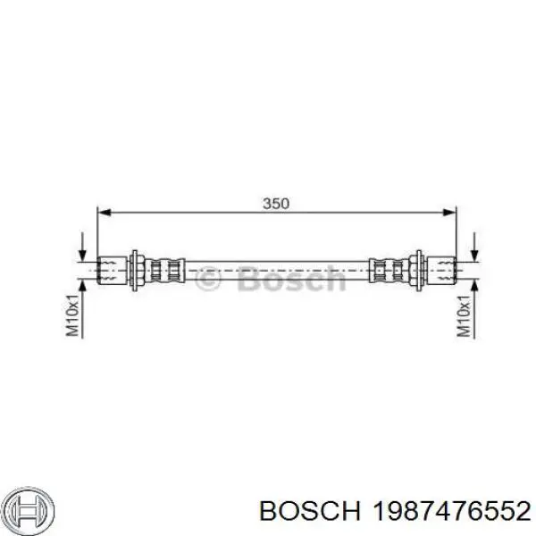 Купити 1987476552 Bosch Шланг гальмівний задній