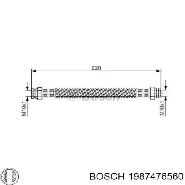 1987476560 Bosch шланг гальмівний задній