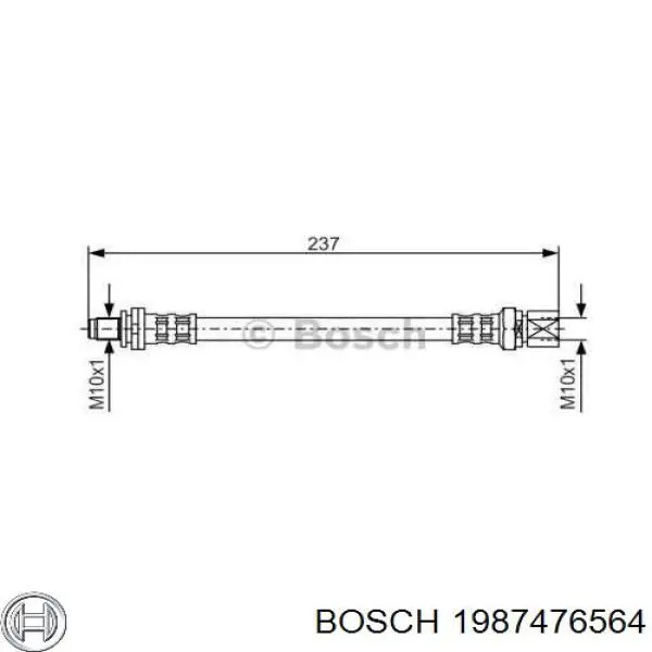 Купити 1987476564 Bosch Шланг гальмівний задній