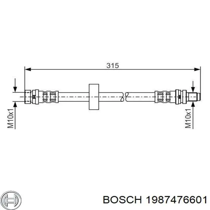 1987476601 Bosch шланг гальмівний задній