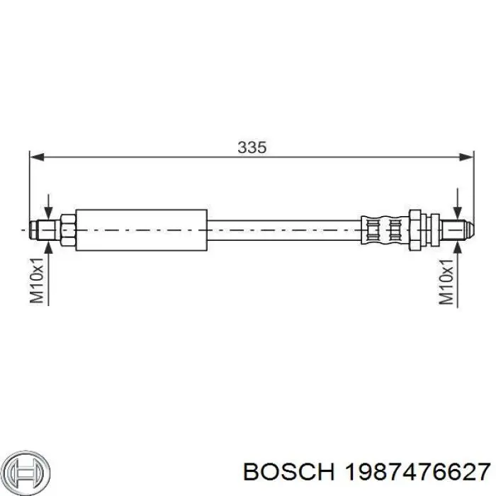 Шланг гальмівний задній 1987476627 Bosch