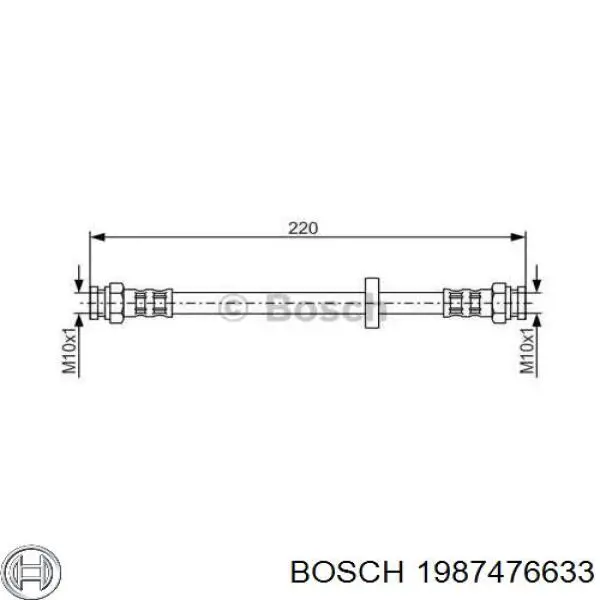 1987476633 Bosch шланг гальмівний задній