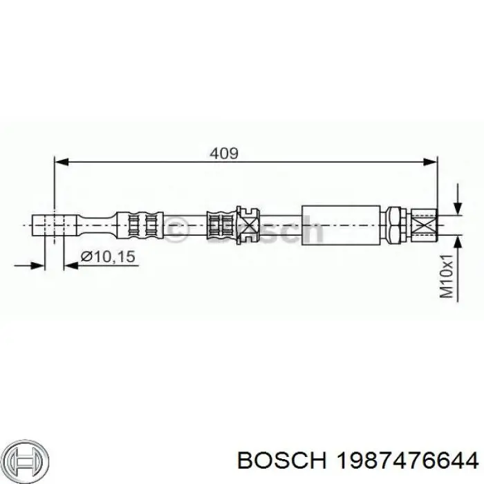 1987476644 Bosch Гнучка гальмівна трубка передня