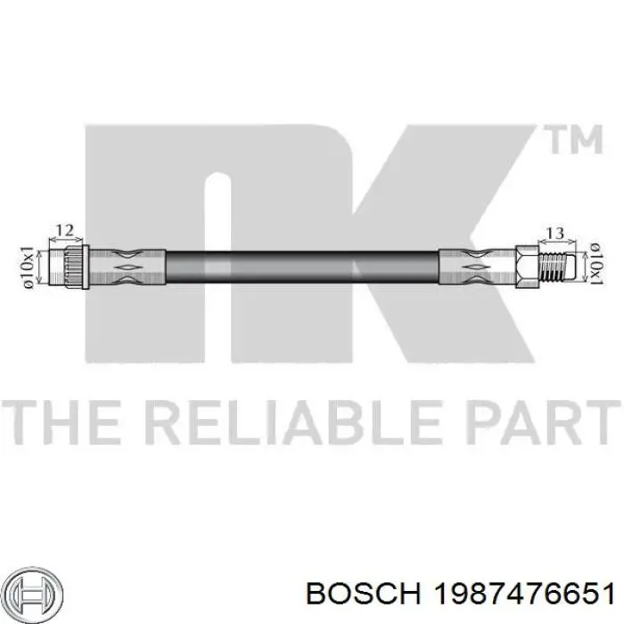 Купити 1987476651 Bosch Гальмівні шланги передні