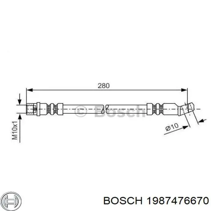 Купити 1987476670 Bosch Шланг гальмівний задній