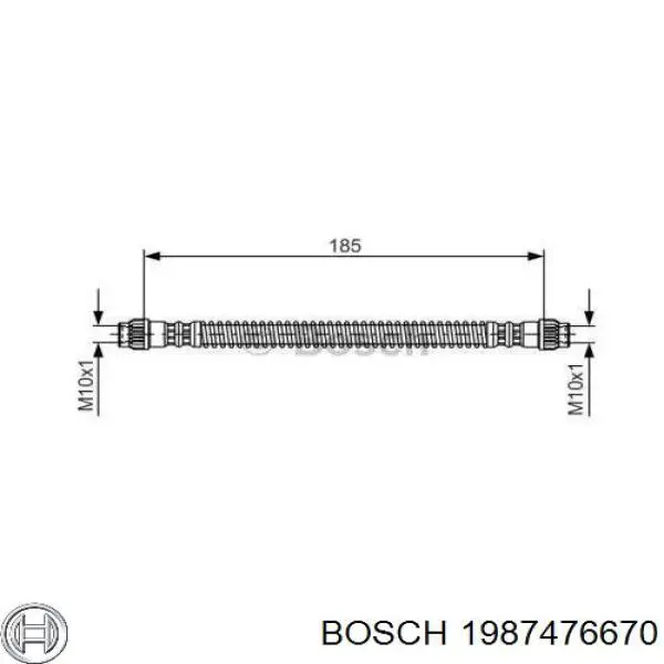 Шланг гальмівний задній 1987476670 Bosch