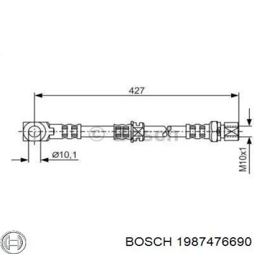 Купити 1987476690 Bosch Гальмівні шланги передні