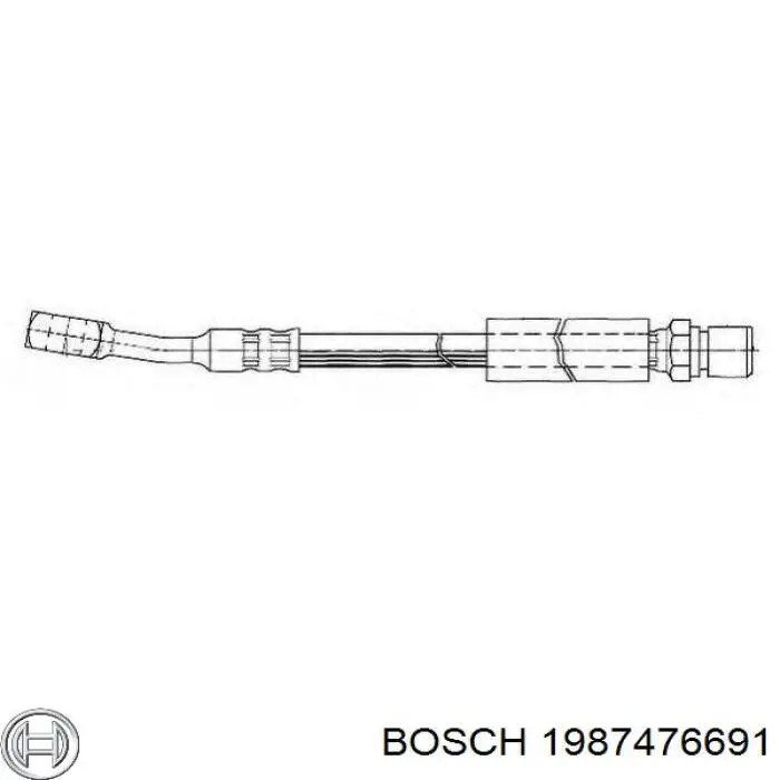 Шланг гальмівний передній Bosch 1987476691 ціна, від 7.04 USD