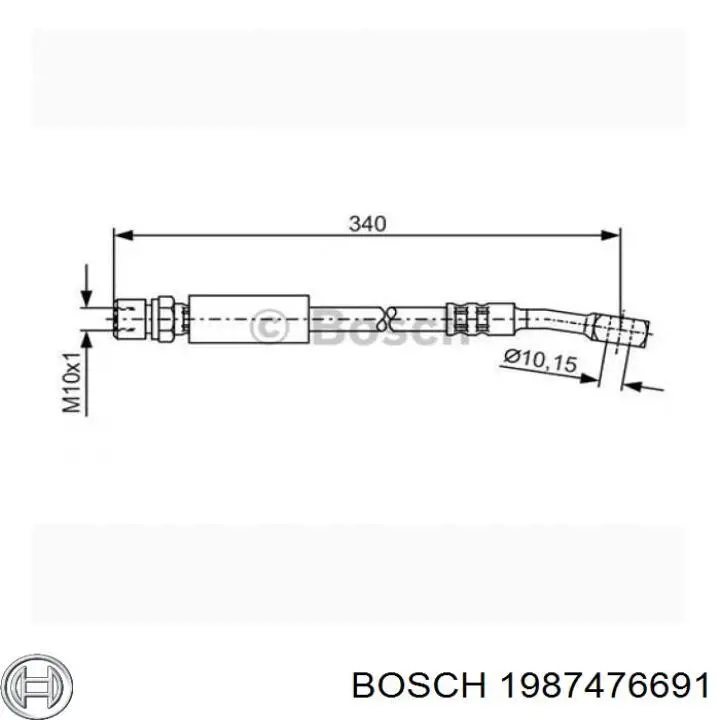 1987476691 Bosch шланг гальмівний передній