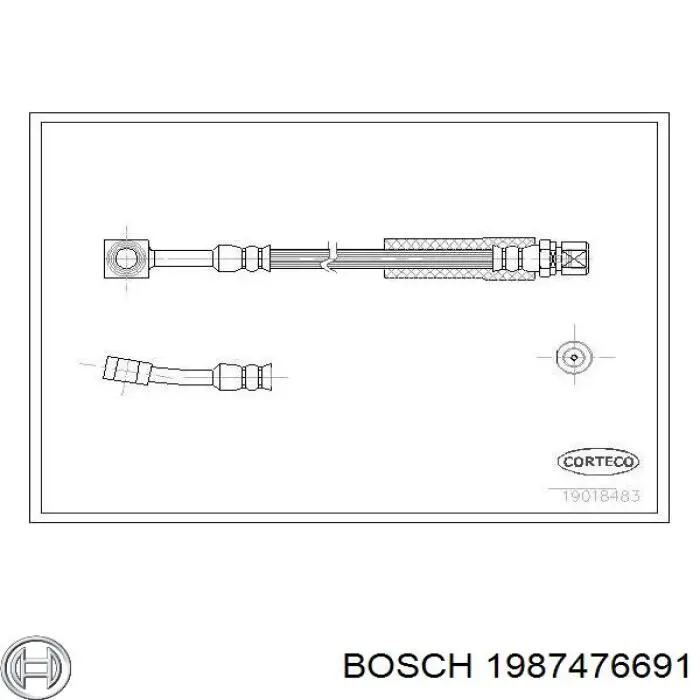 Шланг гальмівний передній Bosch 1987476691