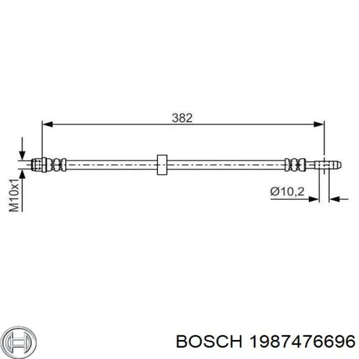 1987476696 Bosch шланг гальмівний передній