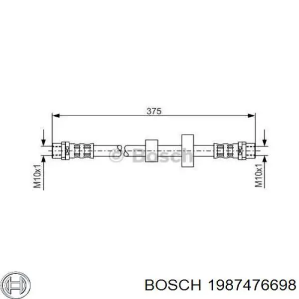 1987476698 Bosch шланг гальмівний передній