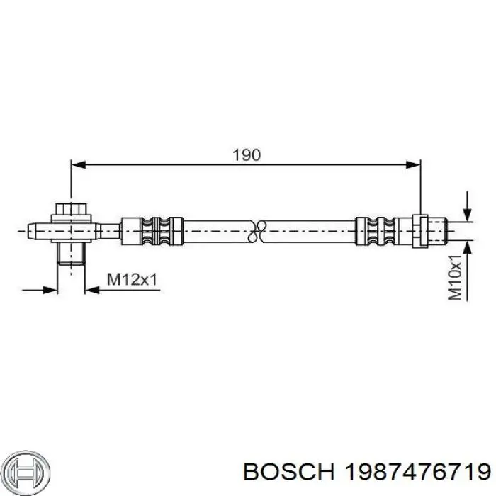 1987476719 Bosch шланг гальмівний задній
