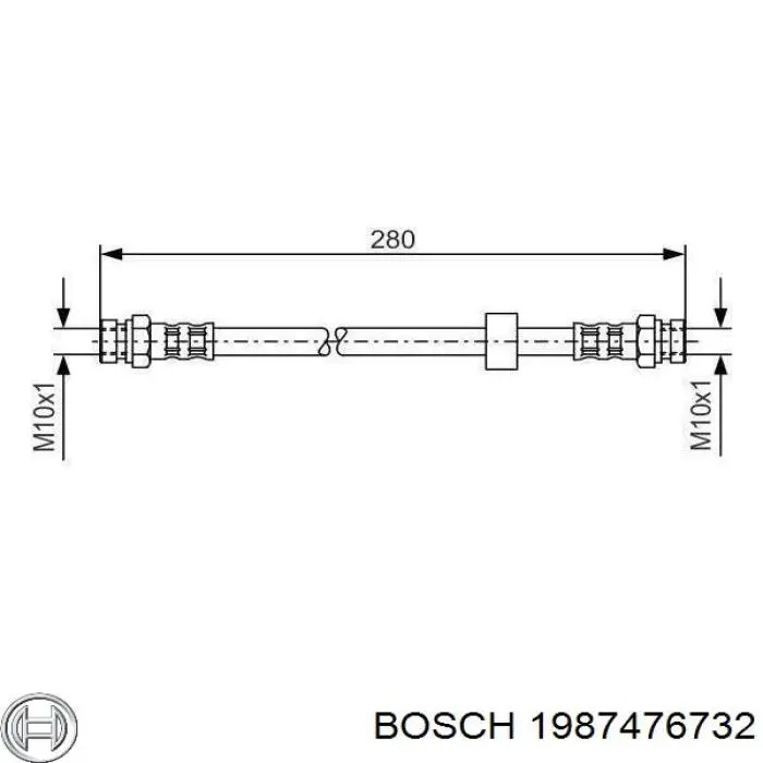 1987476732 Bosch шланг гальмівний задній