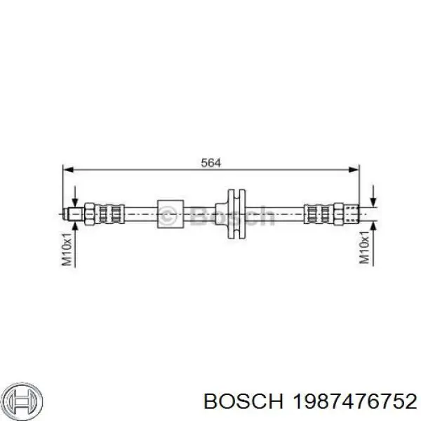 1987476752 Bosch шланг гальмівний передній