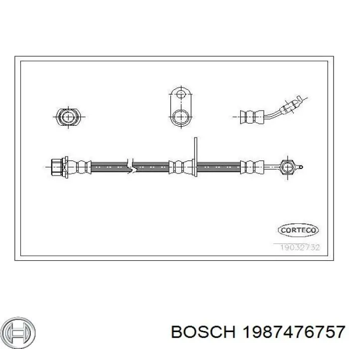 1987476757 Bosch шланг гальмівний передній, правий
