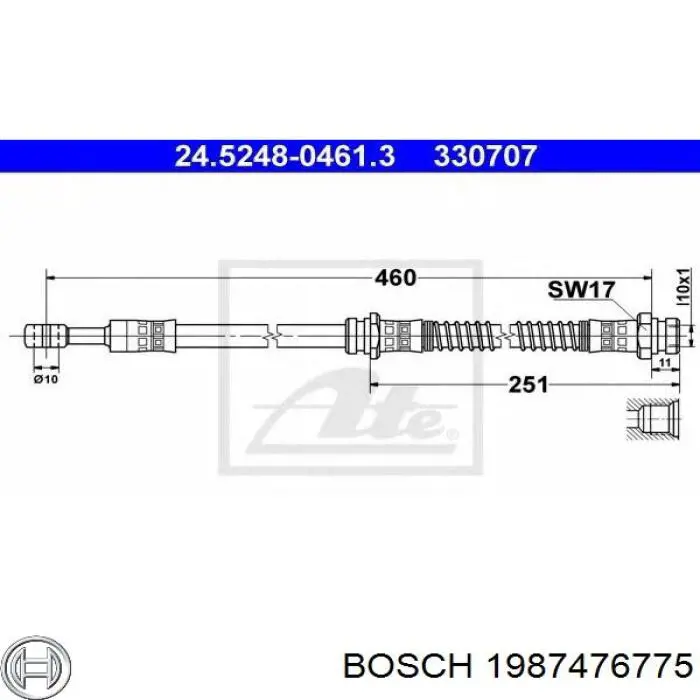 1987476775 Bosch шланг гальмівний передній